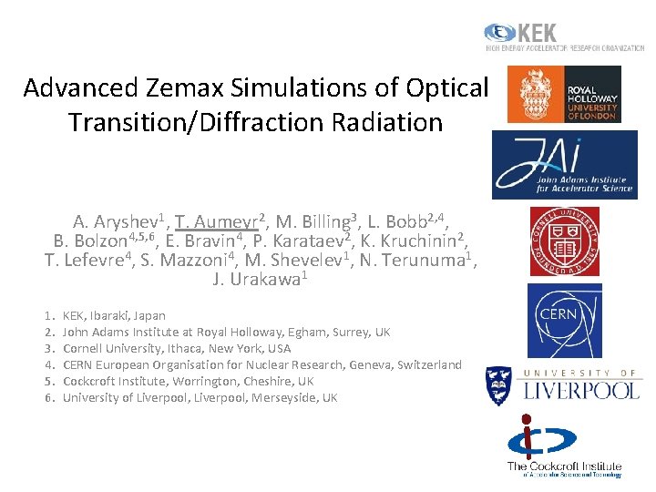 Advanced Zemax Simulations of Optical Transition/Diffraction Radiation A. Aryshev 1, T. Aumeyr 2, M.