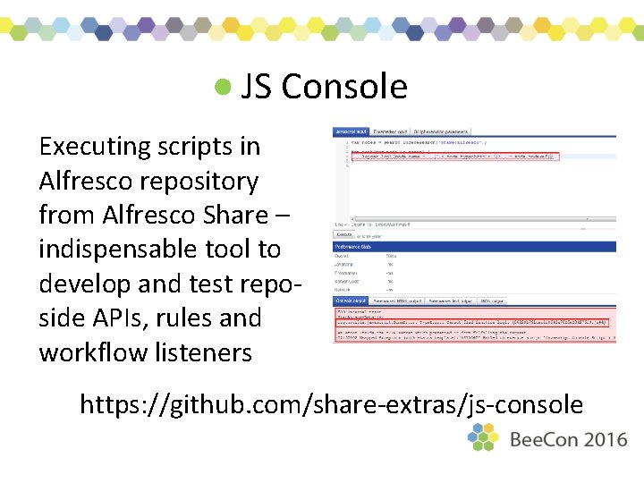 JS Console Executing scripts in Alfresco repository from Alfresco Share – indispensable tool to