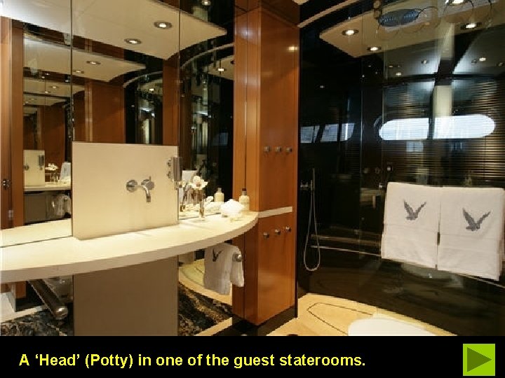 A ‘Head’ (Potty) in one of the guest staterooms. 