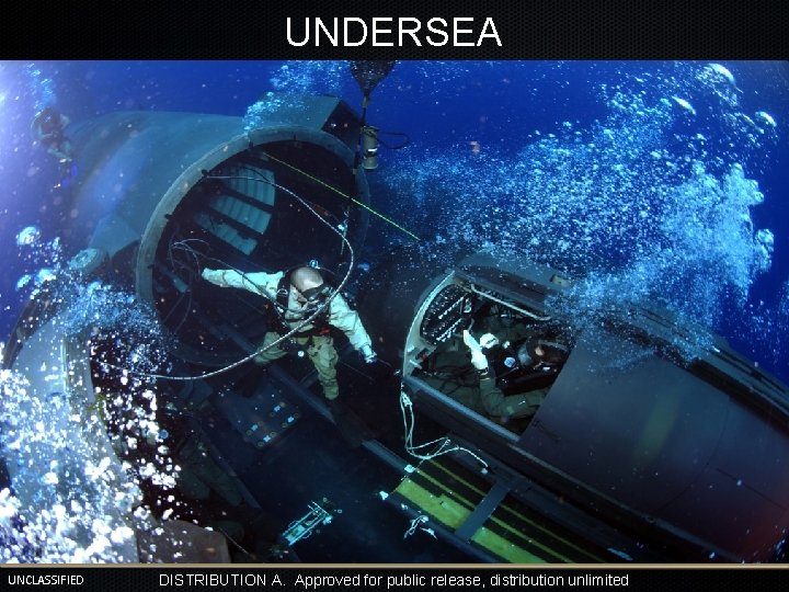 UNDERSEA UNCLASSIFIED DISTRIBUTION A. Approved for public release, distribution unlimited 