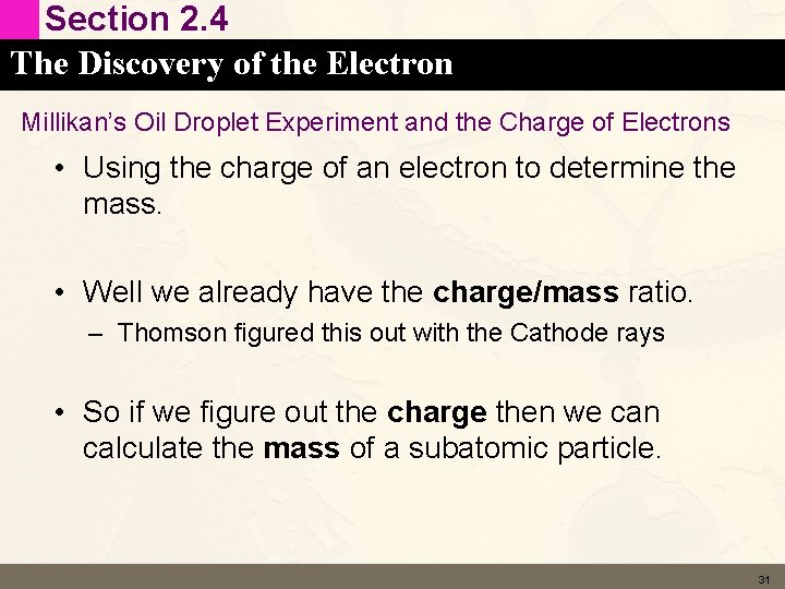 Section 2. 4 The Discovery of the Electron Millikan’s Oil Droplet Experiment and the