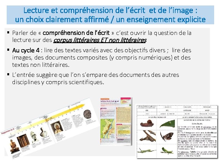 Lecture et compréhension de l’écrit et de l’image : un choix clairement affirmé /