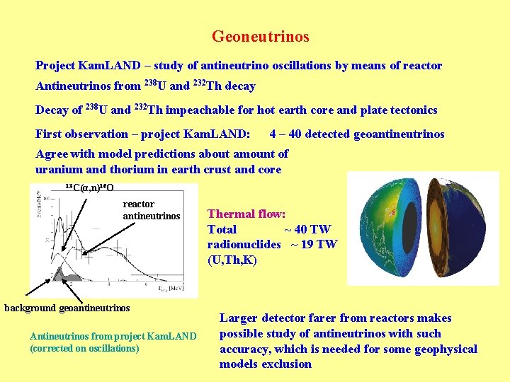 Geoneutrinos Project Kam. LAND – study of antineutrino oscillations by means of reactor Antineutrinos