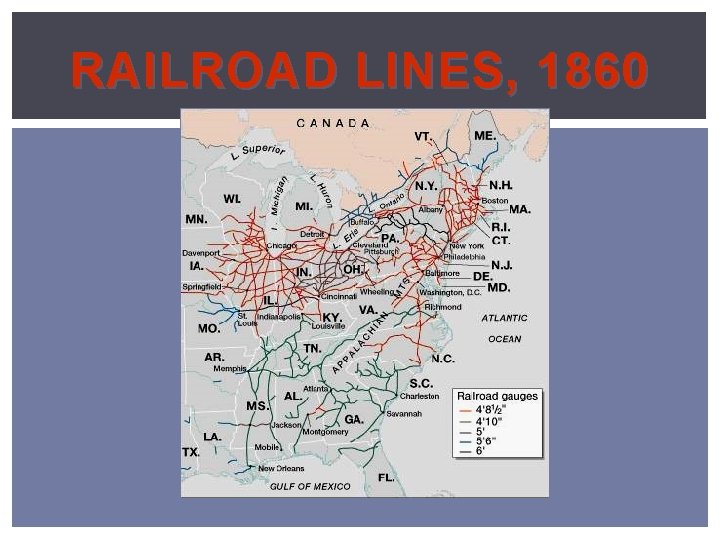 RAILROAD LINES, 1860 