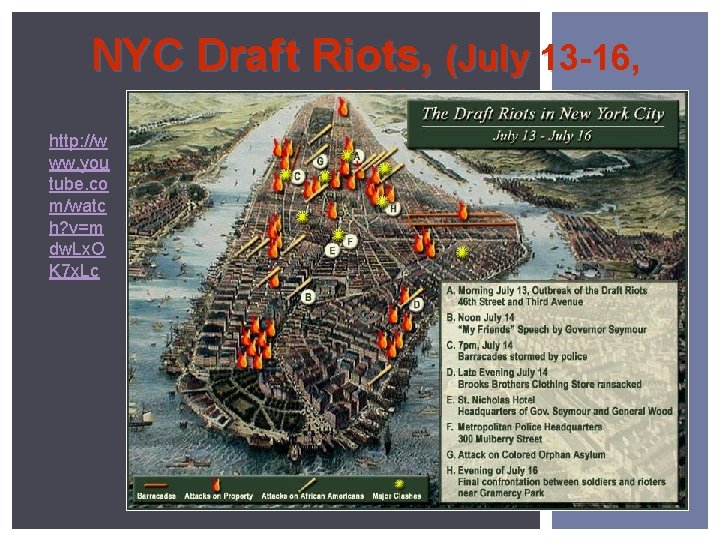 NYC Draft Riots, (July 13 -16, 1863) http: //w ww. you tube. co m/watc