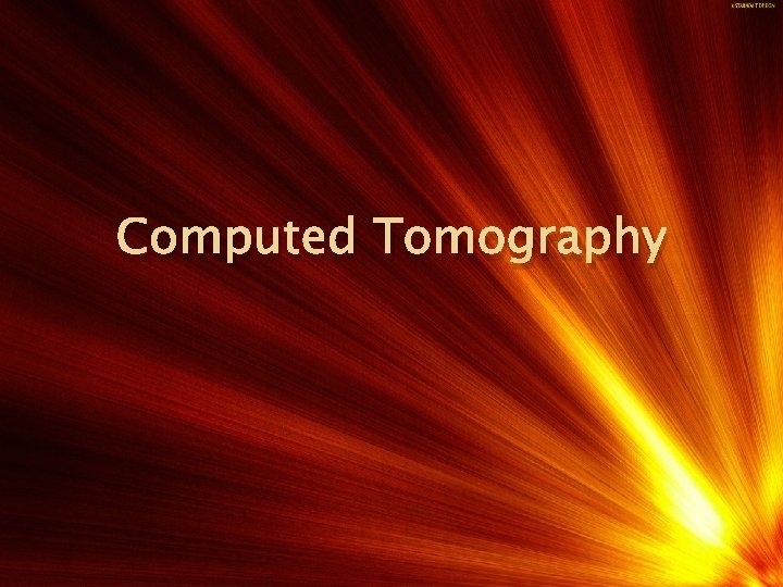 Computed Tomography is a form of medical Computed imaging using tomography that is created