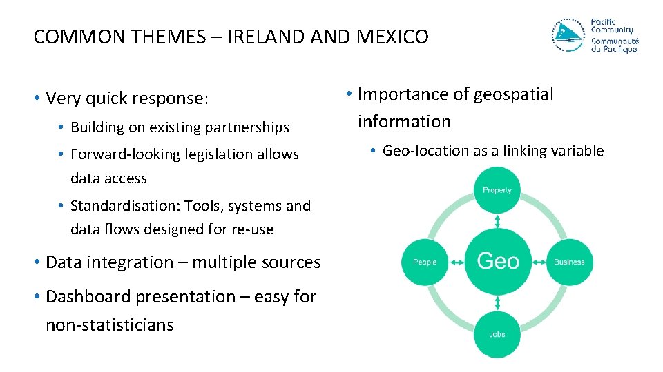 COMMON THEMES – IRELAND MEXICO • Very quick response: • Building on existing partnerships