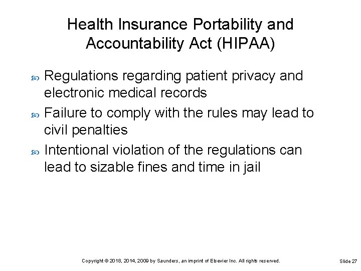 Health Insurance Portability and Accountability Act (HIPAA) Regulations regarding patient privacy and electronic medical