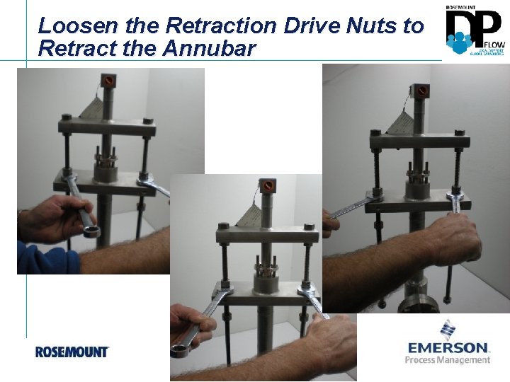 Loosen the Retraction Drive Nuts to Retract the Annubar 