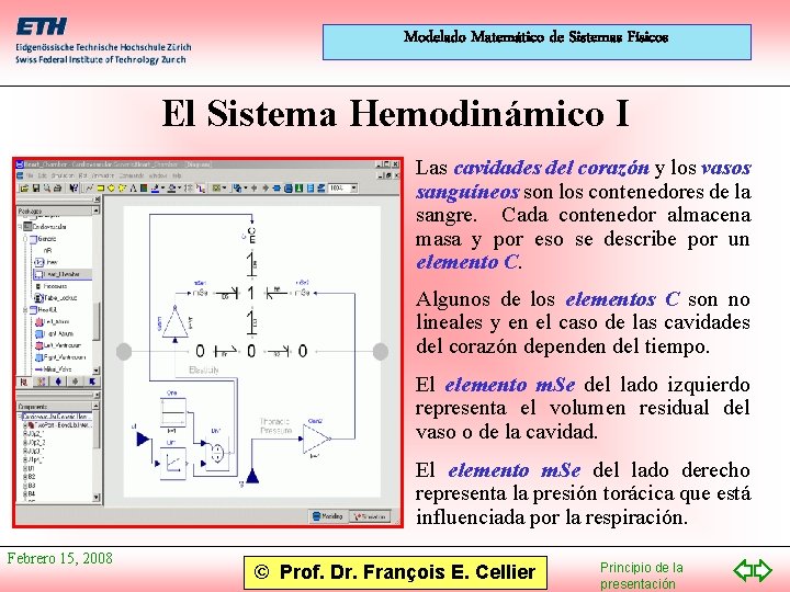 Modelado Matemático de Sistemas Físicos El Sistema Hemodinámico I Las cavidades del corazón y