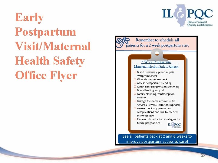 Early Postpartum Visit/Maternal Health Safety Office Flyer 25 