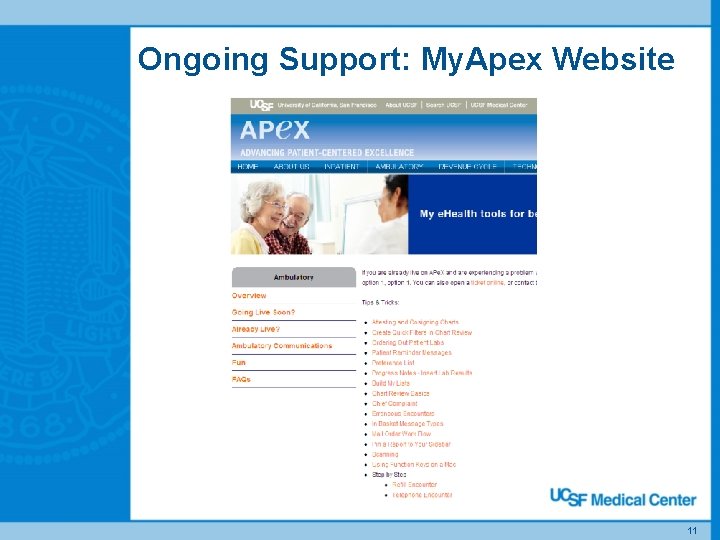Ongoing Support: My. Apex Website 11 