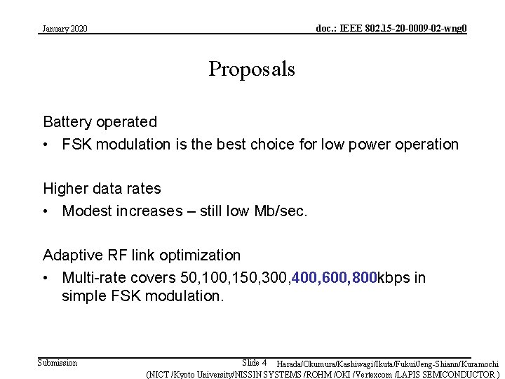 doc. : IEEE 802. 15 -20 -0009 -02 -wng 0 January 2020 Proposals Battery