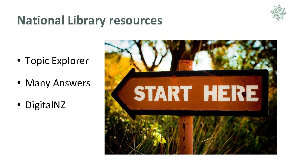 National Library resources • Topic Explorer • Many Answers • Digital. NZ 