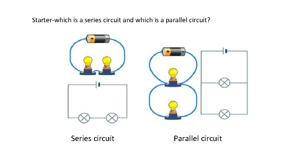 Starter-which is a series circuit and which is a parallel circuit? Series circuit Parallel