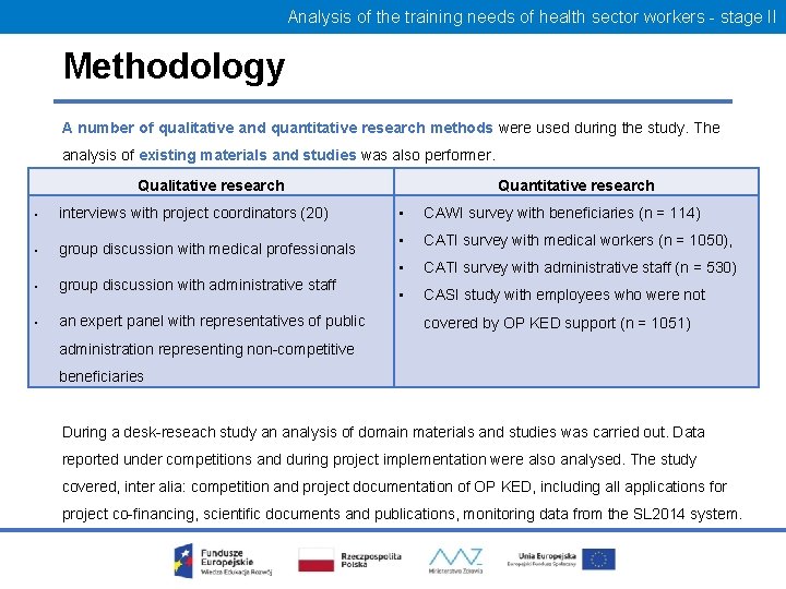 Analysis of the training needs of health sector workers - stage II Methodology A
