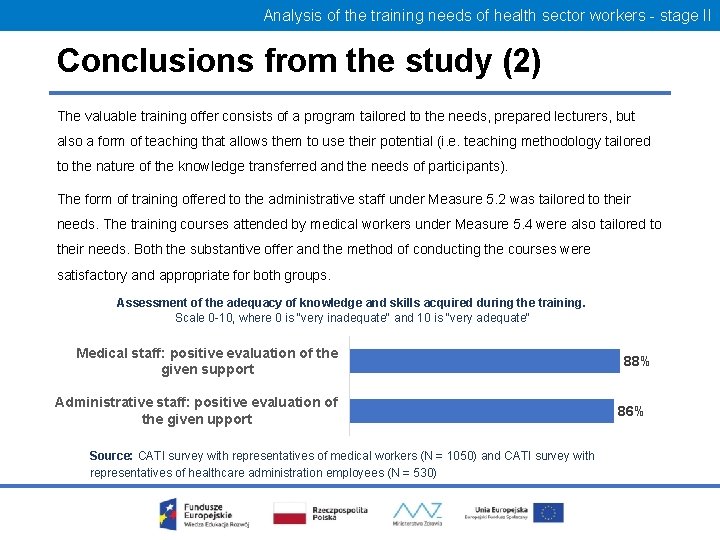 Analysis of the training needs of health sector workers - stage II Conclusions from