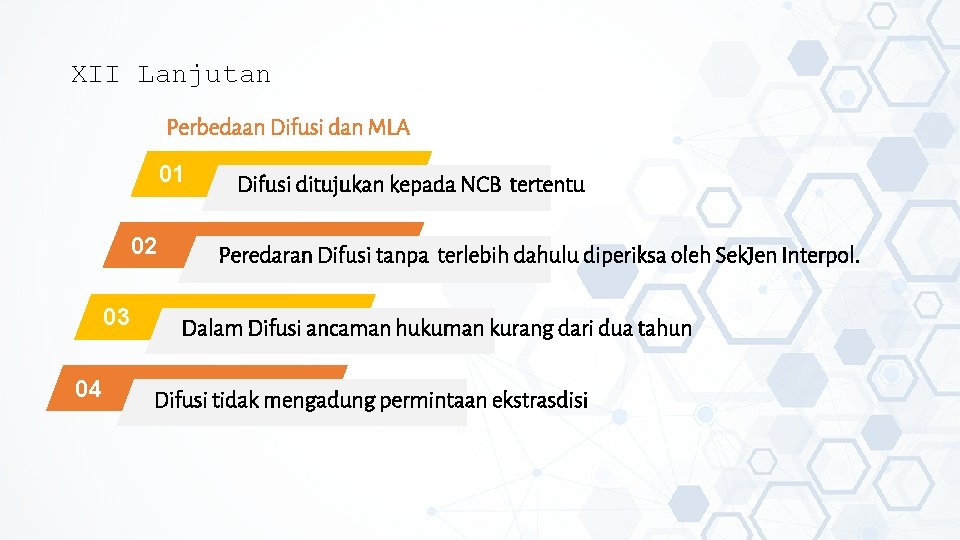 XII Lanjutan Perbedaan Difusi dan MLA 01 02 03 04 Difusi ditujukan kepada NCB