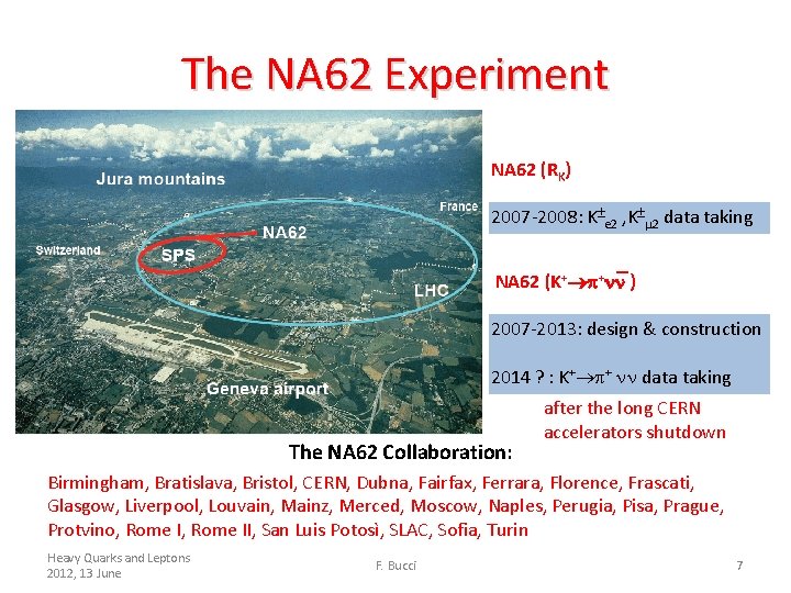 The NA 62 Experiment NA 62 (RK) 2007 -2008: K e 2 , K