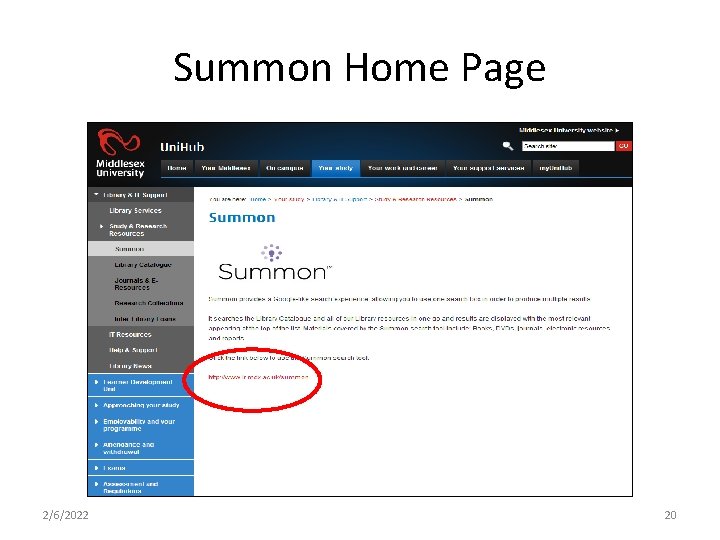 Summon Home Page 2/6/2022 20 