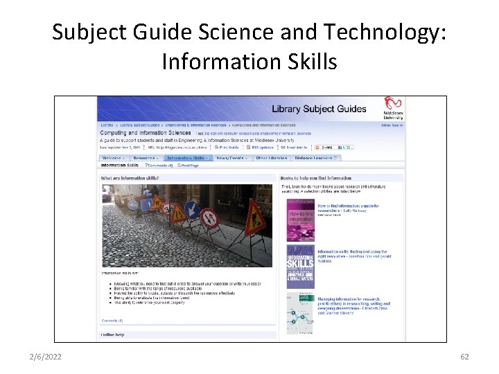 Subject Guide Science and Technology: Information Skills 2/6/2022 62 