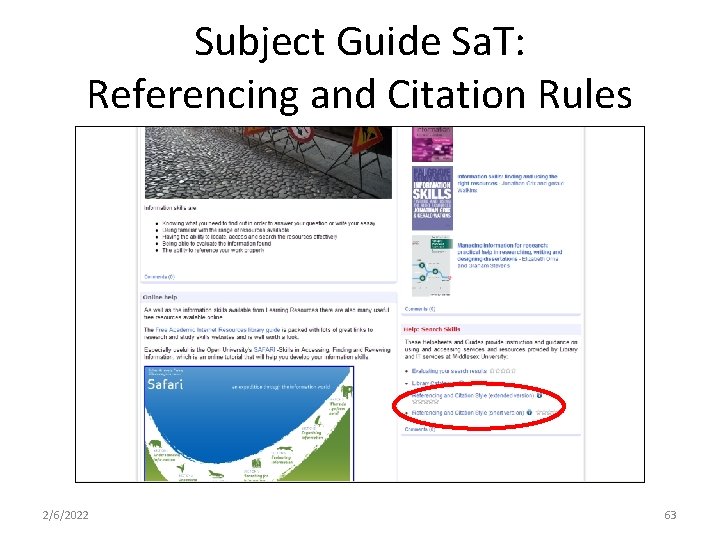 Subject Guide Sa. T: Referencing and Citation Rules 2/6/2022 63 