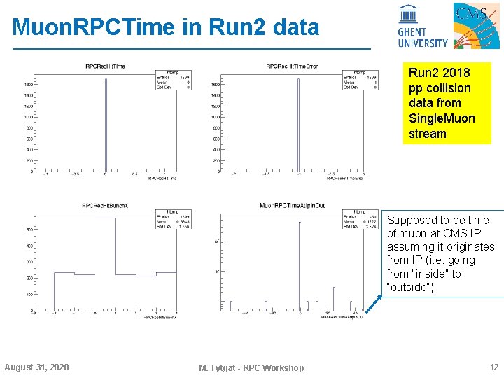 Muon. RPCTime in Run 2 data Run 2 2018 pp collision data from Single.
