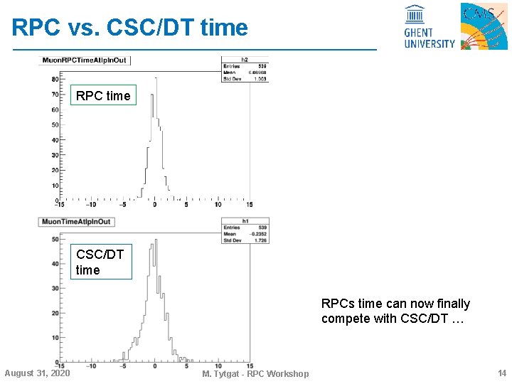 RPC vs. CSC/DT time RPC time CSC/DT time RPCs time can now finally compete