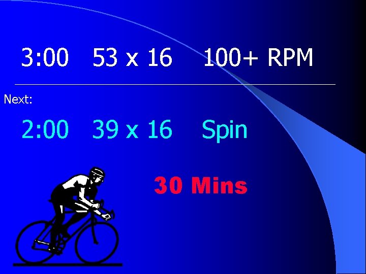 3: 00 53 x 16 100+ RPM Next: 2: 00 39 x 16 Spin