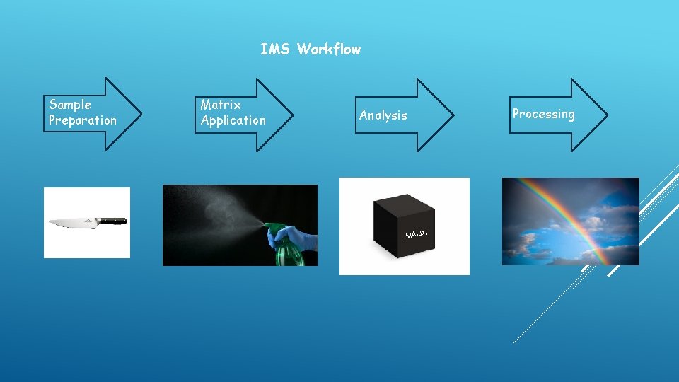 IMS Workflow Sample Preparation Matrix Application Analysis MALDI Processing 