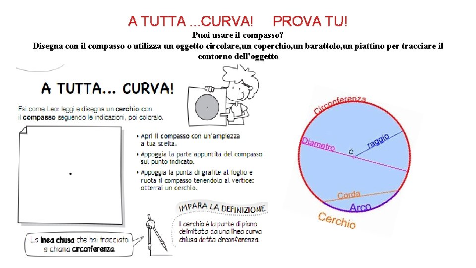 A TUTTA. . . CURVA! PROVA TU! Puoi usare il compasso? Disegna con il