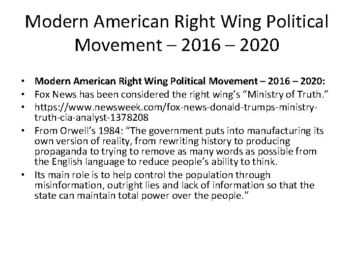 Modern American Right Wing Political Movement – 2016 – 2020 • Modern American Right Modern American Right Wing Political Movement – 2016 – 2020 • Modern American Right