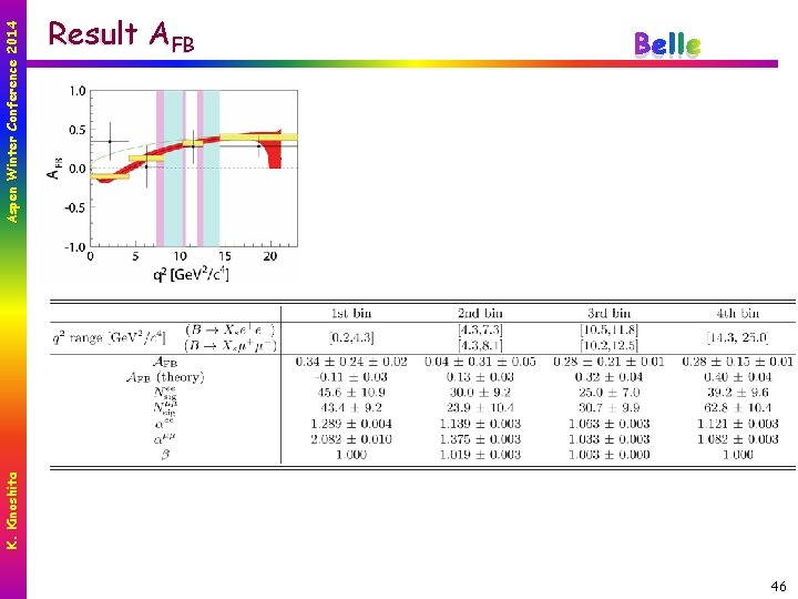 K. Kinoshita Aspen Winter Conference 2014 Result AFB Belle 46 