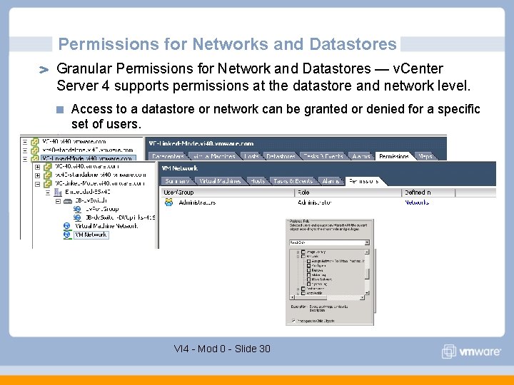 Permissions for Networks and Datastores Granular Permissions for Network and Datastores — v. Center Permissions for Networks and Datastores Granular Permissions for Network and Datastores — v. Center