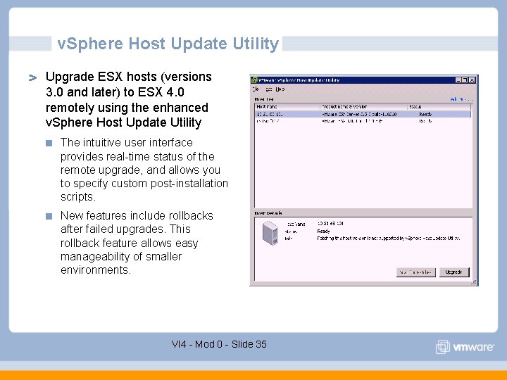 v. Sphere Host Update Utility Upgrade ESX hosts (versions 3. 0 and later) to v. Sphere Host Update Utility Upgrade ESX hosts (versions 3. 0 and later) to