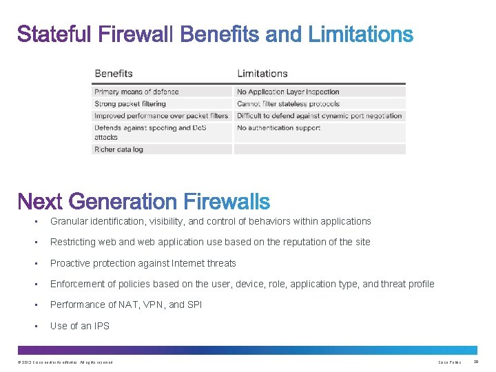  • Granular identification, visibility, and control of behaviors within applications • Restricting web