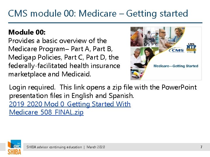 March 2020 continuing education Signing up for Medicare