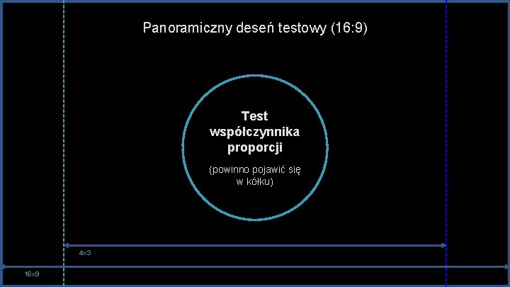 Panoramiczny deseń testowy (16: 9) Test współczynnika proporcji (powinno pojawić się w kółku) 4