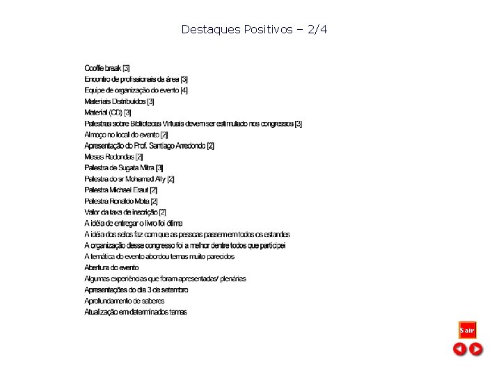 Destaques Positivos – 2/4 Sair 