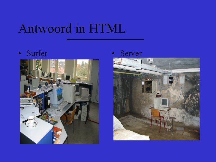 Antwoord in HTML • Surfer • Server 