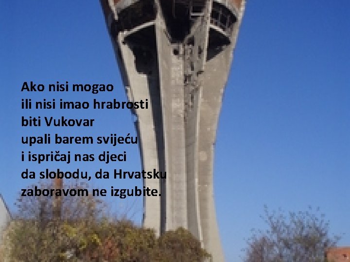 Ako nisi mogao ili nisi imao hrabrosti biti Vukovar upali barem svijeću i ispričaj