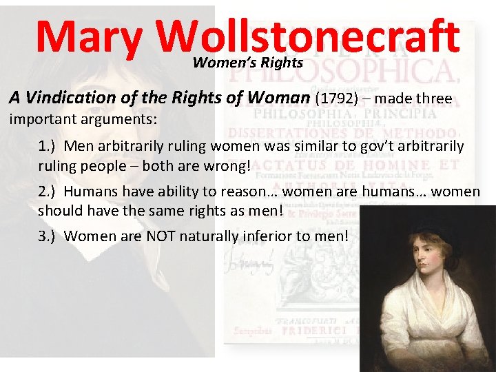 Mary Wollstonecraft Women’s Rights A Vindication of the Rights of Woman (1792) – made