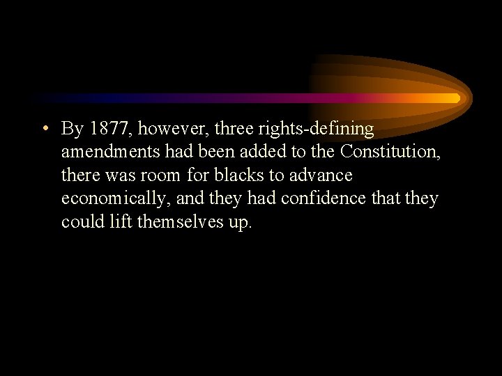  • By 1877, however, three rights defining amendments had been added to the