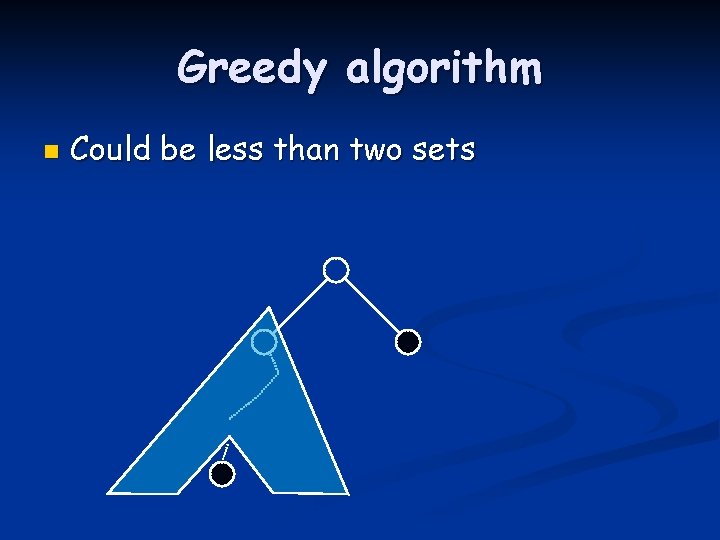 Greedy algorithm n Could be less than two sets 