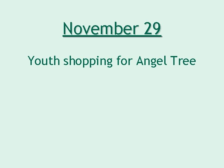November 29 Youth shopping for Angel Tree 