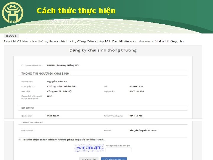 Cách thức thực hiện 16 