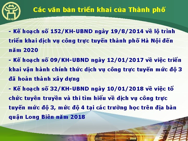 Các văn bản triển khai của Thành phố - Kế hoạch số 152/KH-UBND ngày