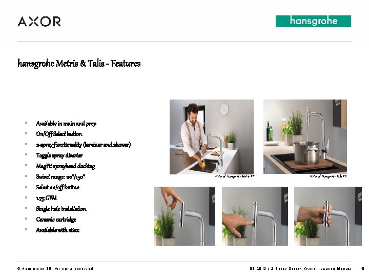 hansgrohe Metris & Talis - Features § § § Available in main and prep