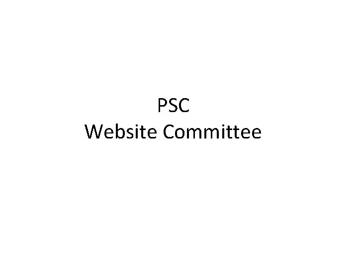 PSC Website Committee 