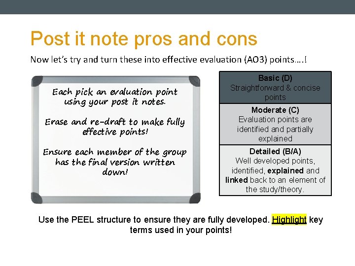 Post it note pros and cons Now let’s try and turn these into effective